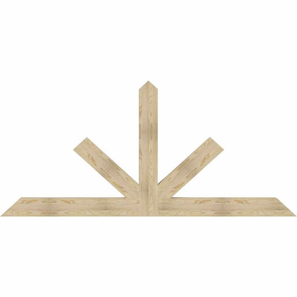 Ekena Millwork Saratoga Rough Sawn Timber Gable Bracket, Douglas Fir, 96"W x 44"H x 4"D x 6"F, 11/12 Pitch GBW096X44X0406SAR00RDF - main